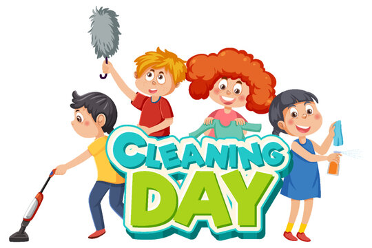 Cleaning day text banner