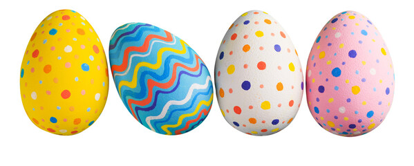Easter eggs painted in different colors - 555322637