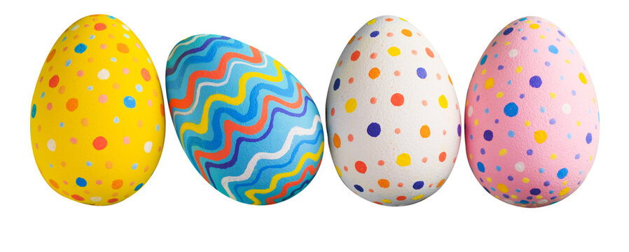 Easter eggs painted in different colors