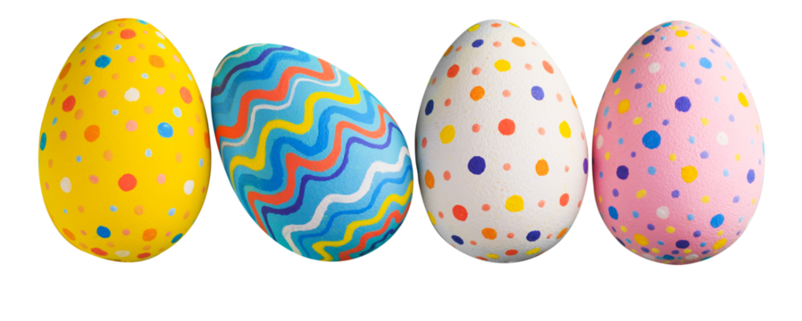 Easter eggs painted in different colors