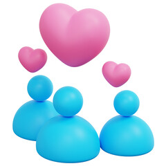 customer relationships 3d render icon illustration