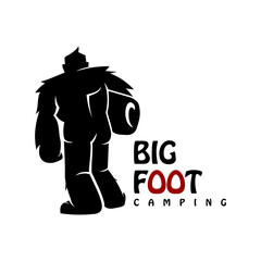 Obraz premium big foot camping logo design illustration vector