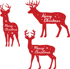 Merry Christmas Deer White Background