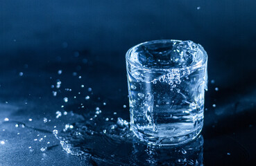 drinking clean water in a transparent glass