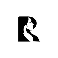 woman letter r logo