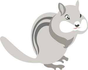 Cartoon chipmunk. Cheerful smiling animal. Wild animal.