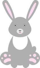 Cartoon bunny. Cheerful smiling animal. Wild animal.