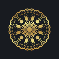 Golden Mandala Design Vector Illustration.