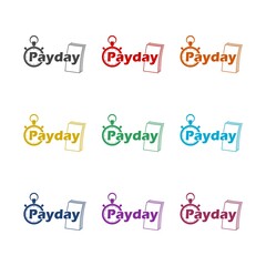 Payday Logo icon isolated on white background. Set icons colorful