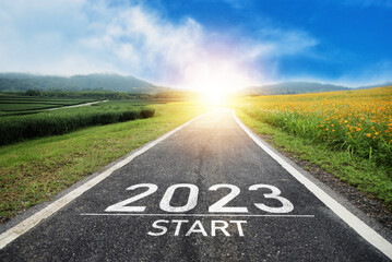 Happy new year 2023,2023 symbolizes the start of the new year. The letter start new year 2023 on...