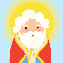 Fototapeta premium Saint Nicholas - illustration, vector, cartoon