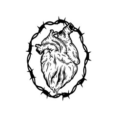 heart illustration vector with concept