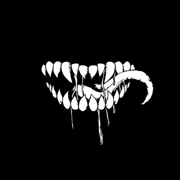 vector illustration of a scary mouth silhouette