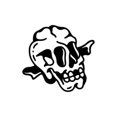 vector illustration of skull head concept