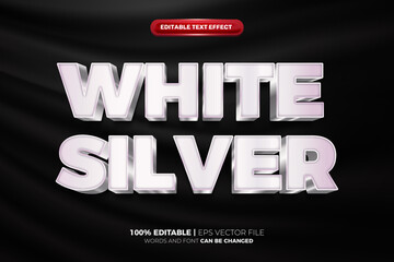 White Silver 3d editable text effect
