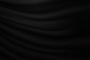 Realistic Black Curtain Wavy Abstract Background