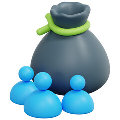 funds 3d render icon illustration