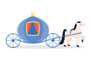 Horse and royal carriage - illustration