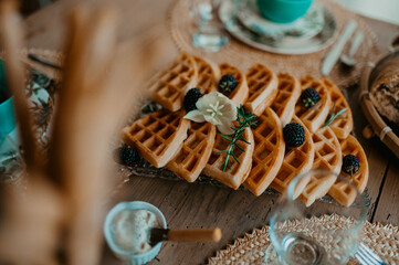table set with food plates and cutlery