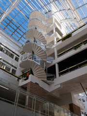 White spiral stairs in Stockholm, Sweden