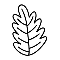 tropical leaf line icon.