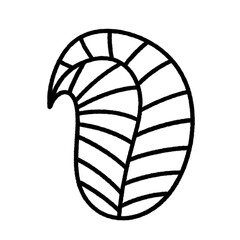 tropical leaf line icon.