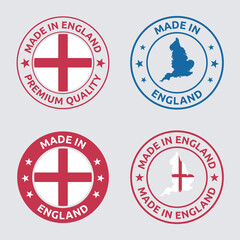 made in England stamp set, made in England product labels