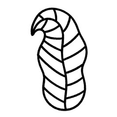 tropical leaf line icon.