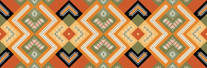 Ikat Seamless Pattern  ikat stripe batik textile seamless pattern digital vector design for Print saree Kurti Borneo Fabric border brush symbols swatches designer