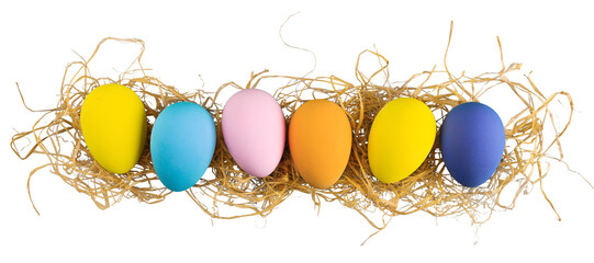 Cute creative easter eggs in different colors