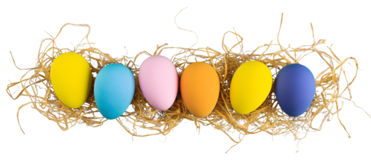 Cute creative easter eggs in different colors