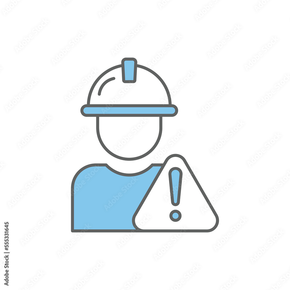 Poster builder icon illustration with alert sign. suitable for attention icon. two tone icon style. icon re