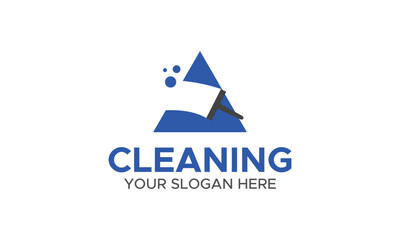 Fototapeta na wymiar A letter Modern home cleaning services logo 