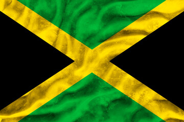 National flag of Jamaica. Background  with flag  of  Jamaica