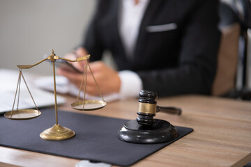 Lawyers having  Concepts of  Legal services at the law office work Legal advice online