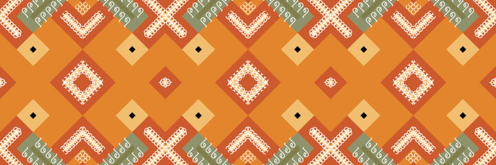 Ethnic Aztec Ikat Seamless Pattern Textile ikat Aztec seamless pattern digital vector design for Print saree Kurti Borneo Fabric Aztec brush symbols swatches designer