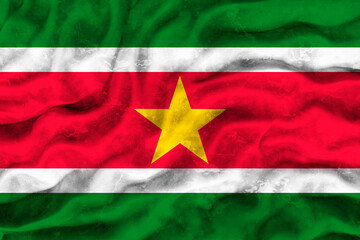 National flag of Suriname. Background  with flag of Suriname