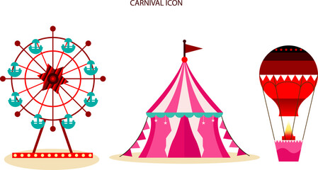 illustration of a carnival icon set