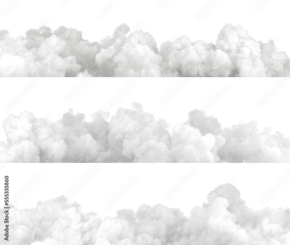 Aufkleber collection clouds cumulus ozone cut out backgrounds 3d rendering png file
