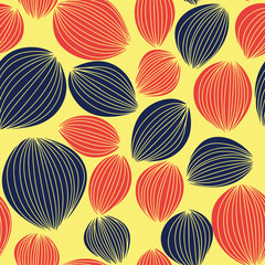 Abstract seamless pattern with hand draw elements. Vector illustration.