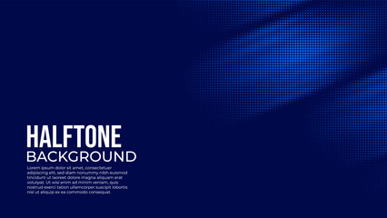 Abstract background vector with gradient blue color halftone texture, simple design banner with copy space text