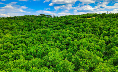 Obraz premium Aerial view of Tuscany Hills in spring season