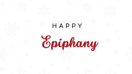 Fototapeta na wymiar happy Epiphany wish with snow transparent background