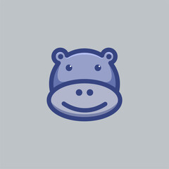 Cute Hippo Cartoon Design