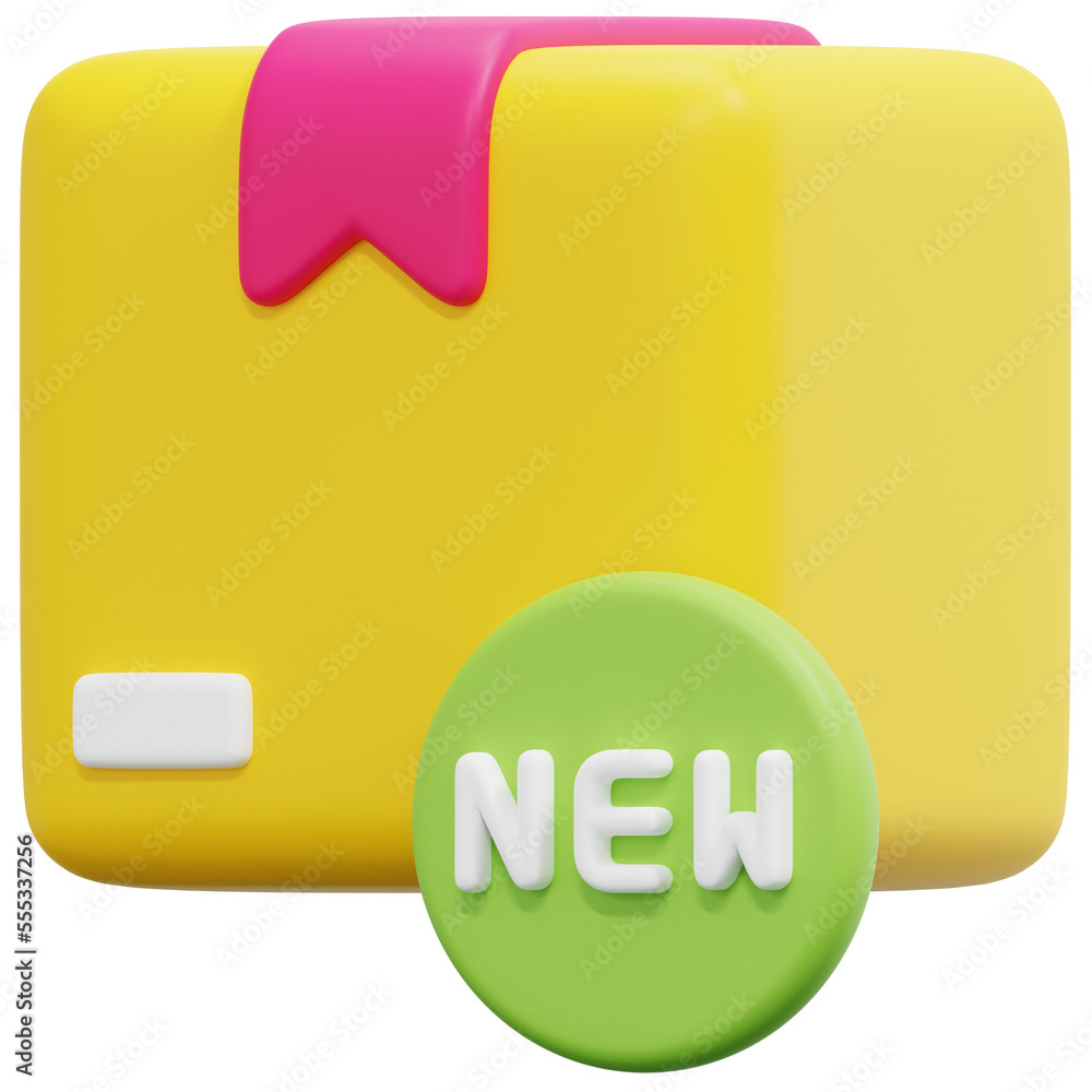 Sticker new 3d render icon illustration