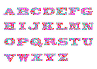 立体的でカラフルなアルファベットの大文字のセット