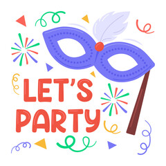 Party mask sticker in modern and trendy style © CreativeStudio