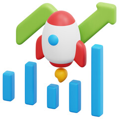 graph 3d render icon illustration