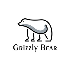 grizzly bear logo vector design template