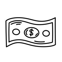 Money line dollar flat icon.